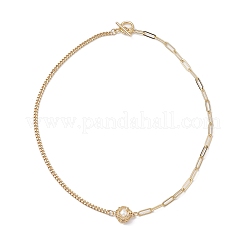 Collane con ciondolo a forma di sacchetto macramè rotondo con perle d'acqua dolce naturali&nbsp;NJEW-JN04949