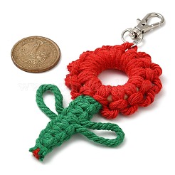 Fiori filo di cotone intrecciato decorazioni pendenti&nbsp;HJEW-JM02452-01