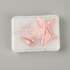 亜鉛合金ダイヤモンド粘着ペンヘッドセット  シリコンリングとプラスチックボックス付き  ローズゴールド  0.5~2.2x0.5~3.6x0.1~0.7cm  内径：0.2のCM  17個/セット&nbsp;TOOL-SZC0002-03