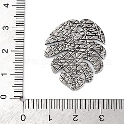 304ステンレスペンダント  テクスチャ  葉のチャーム  アンティークシルバー  30.5x25x1mm  穴：1.6mm&nbsp;STAS-L280-02AS-02