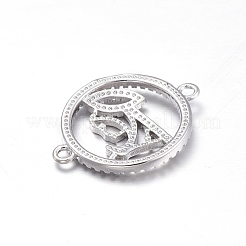 Латунные соединители с прозрачным кубическим цирконием&nbsp;ZIRC-L085-73P