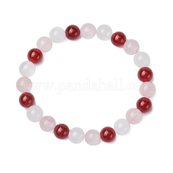 3 pz braccialetti elastici con perline di pietre preziose naturali miste rotonde per donna&nbsp;BJEW-TA00568