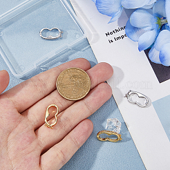 4 шт. 2-цветные латунные застежки-крутилки с микропаве из прозрачного кубического циркония KK-HS0001-22