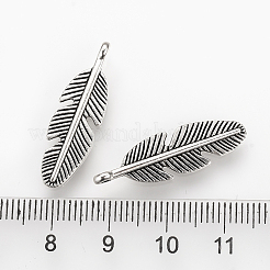 合金のチベット風チャーム  羽  カドミウムフリー＆鉛フリー  アンティークシルバー  28x8.5x2mm  穴：1.5mm  約616個/856g&nbsp;LS-TIBEP-Q078-27AS-RS