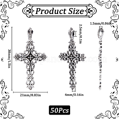 50 colgante gótico de cruz de aleación de estilo tibetano&nbsp;TIBEP-SC0003-10