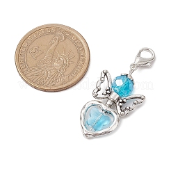 7 шт. 7-х цветные стеклянные подвесные украшения в виде ангела HJEW-JM02788-02