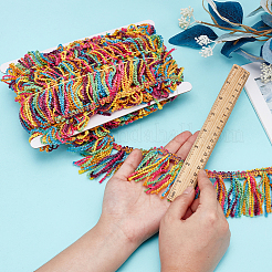 10 ярд радужных полиэстеровых лент для отделки бахромой DIY-FG0006-17