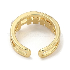 Кольцо-манжета с покрытием из латуни с микропаве из кубического циркония RJEW-C114-01G