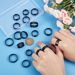 18 шт. 9 размера 201 нержавеющая сталь рифленые кольца для пальцев STAS-UN0049-98EB