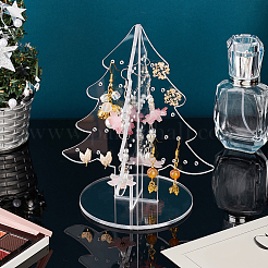 Рождественская елка акриловые серьги витрины EDIS-WH0012-37B