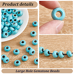 100 шт окрашенные синтетические бирюзовые европейские бусины SPDL-PH0001-03