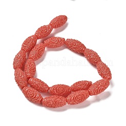 Perle intagliate in corallo sintetico&nbsp;CORA-D034-02A