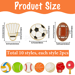 20 шт. 10 спортивных эмалевых значка&nbsp;JEWB-SC0001-61