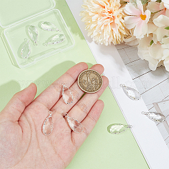 10 шт. подвески из латуни и прозрачного стекла&nbsp;KK-BC0014-08S