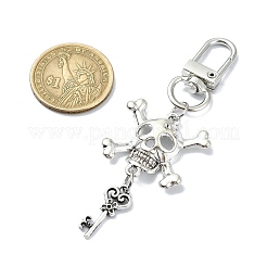 Подвеска из сплава в виде черепа и ключа на Хэллоуин HJEW-JM02219