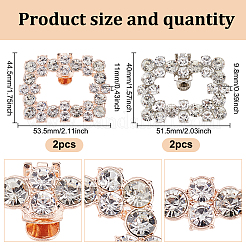 2 стиль украшения для обуви из сплава со стразами FIND-GO0002-24