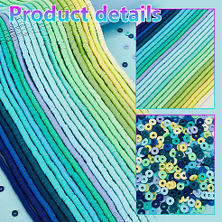 2 пакетик фиксированных двухцветных бусин из полимерной глины ручной работы&nbsp;CLAY-PH0002-01B