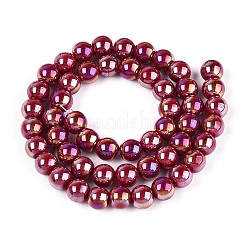 Гальванические непрозрачные стеклянные бусины&nbsp;GLAA-T032-P8mm-AB23