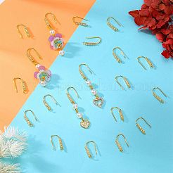 20 шт. латунные крючки для сережек из прозрачного кубического циркония&nbsp;ZIRC-SZ0005-08