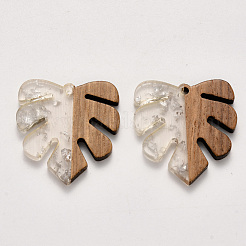 Pendenti in resina trasparente e legno di noce&nbsp;RESI-S358-24-D02