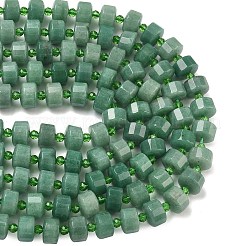 Естественный зеленый авантюрин бисер нитей&nbsp;G-G453-G14-7x12mm