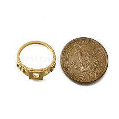 Текстурированное полое прямоугольное кольцо из нержавеющей стали 304 для женщин&nbsp;RJEW-L126-11B-G