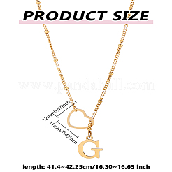 1 шт. ожерелья-лариаты из нержавеющей стали с буквами и сердцами для женщин&nbsp;NJEW-LP0002-87G-G