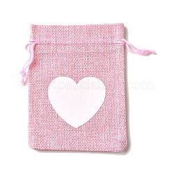 12 Stück 12 Stile Valentinstag bedruckte rechteckige Sackleinen-Verpackungsbeutel&nbsp;X1-ABAG-U006-02C
