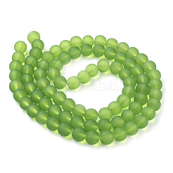 Brins de perles de verre transparentes avec peinture à cuisson&nbsp;GLAA-S031-4mm-34