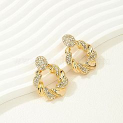 Серьги-гвоздики из сплава с кристаллами и стразами&nbsp;FS-WG563E4-01