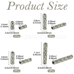 40 Stück 4 Stile 304 Edelstahlrohrperlen&nbsp;STAS-YW0011-34