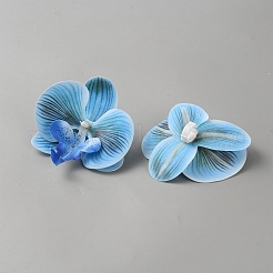 Schuhschnallenclips aus PU-Leder mit Blumen&nbsp;DIY-WH0816-033E