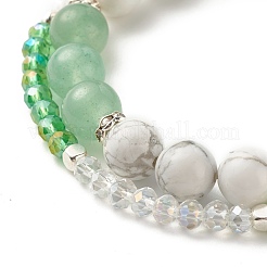 Bracciale multifilo con luna e stella&nbsp;BJEW-TA00033-02