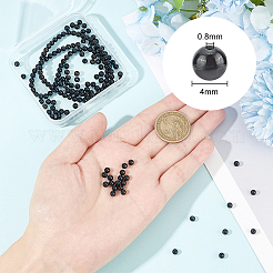 2 нити бусин из натурального черного оникса&nbsp;G-GO0001-15B