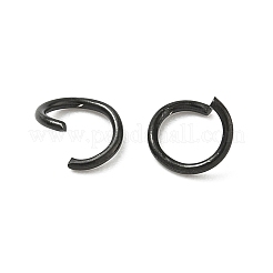 304ステンレススチールオープン丸カン  イオンプレーティング（ip）  丸いリング  ブラック  20ゲージ  6x0.8mm  内径：4.4mm&nbsp;STAS-R060-6x0.8-EB