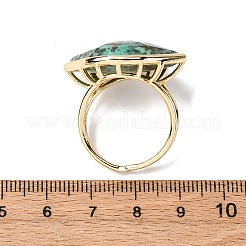 Кольца-манжеты из натуральной африканской бирюзы (яшмы) с конским глазом&nbsp;RJEW-M076-04G-06