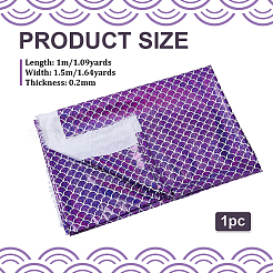 Ткань из полиэстера с узором в виде рыбьей чешуи DIY-WH0504-747C