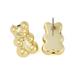 Пластиковые серьги-гвоздики Bear ccb для женщин&nbsp;EJEW-Q382-04B-G