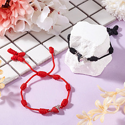 2 шт. 2-цветные регулируемые плетеные нейлоновые шнуры для изготовления браслетов&nbsp;AJEW-TA0001-51