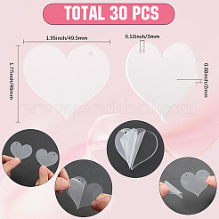 30шт прозрачные акриловые подвески&nbsp;OACR-SC0002-30A
