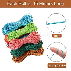 30束30色ワックスポリエステルコード  ラウンド  ミックスカラー  1mm  15 M /バンドル  1bundle / color&nbsp;YC-SZ0001-02