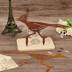 Sculptures d'oiseaux en fer rouillé piquets de jardin&nbsp;AJEW-WH20141-13C