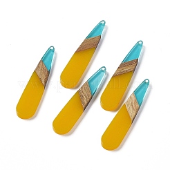 Большие подвески из прозрачной смолы и орехового дерева RESI-M027-05J