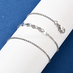 Ожерелья из латунного кабеля и плоских цепочек с пайетками для женщин NJEW-D302-44P