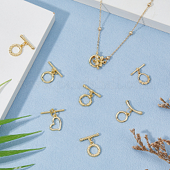 16 шт. 8 стиля стойки с покрытием из экологически чистой латуни с застежками-тоглами KK-HS0001-41