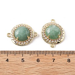 Граненые подвески-коннекторы из натурального зеленого авантюрина&nbsp;G-H323-03G-10