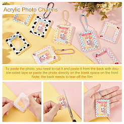 20шт. 5-х стильный акриловый чехол для фотокарточки брелок&nbsp;DIY-PH0008-09
