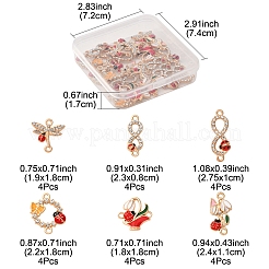 24 шт. 6 стиля сплав эмалированные звенья соединительные подвески&nbsp;ENAM-FS0002-91