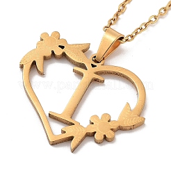 Collane con ciondolo in acciaio inossidabile 201 con placcatura sotto vuoto pvd&nbsp;NJEW-R267-02J-G