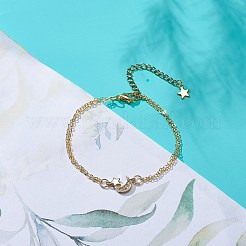 Браслеты со звеньями из прозрачного кубического циркония BJEW-JB08843